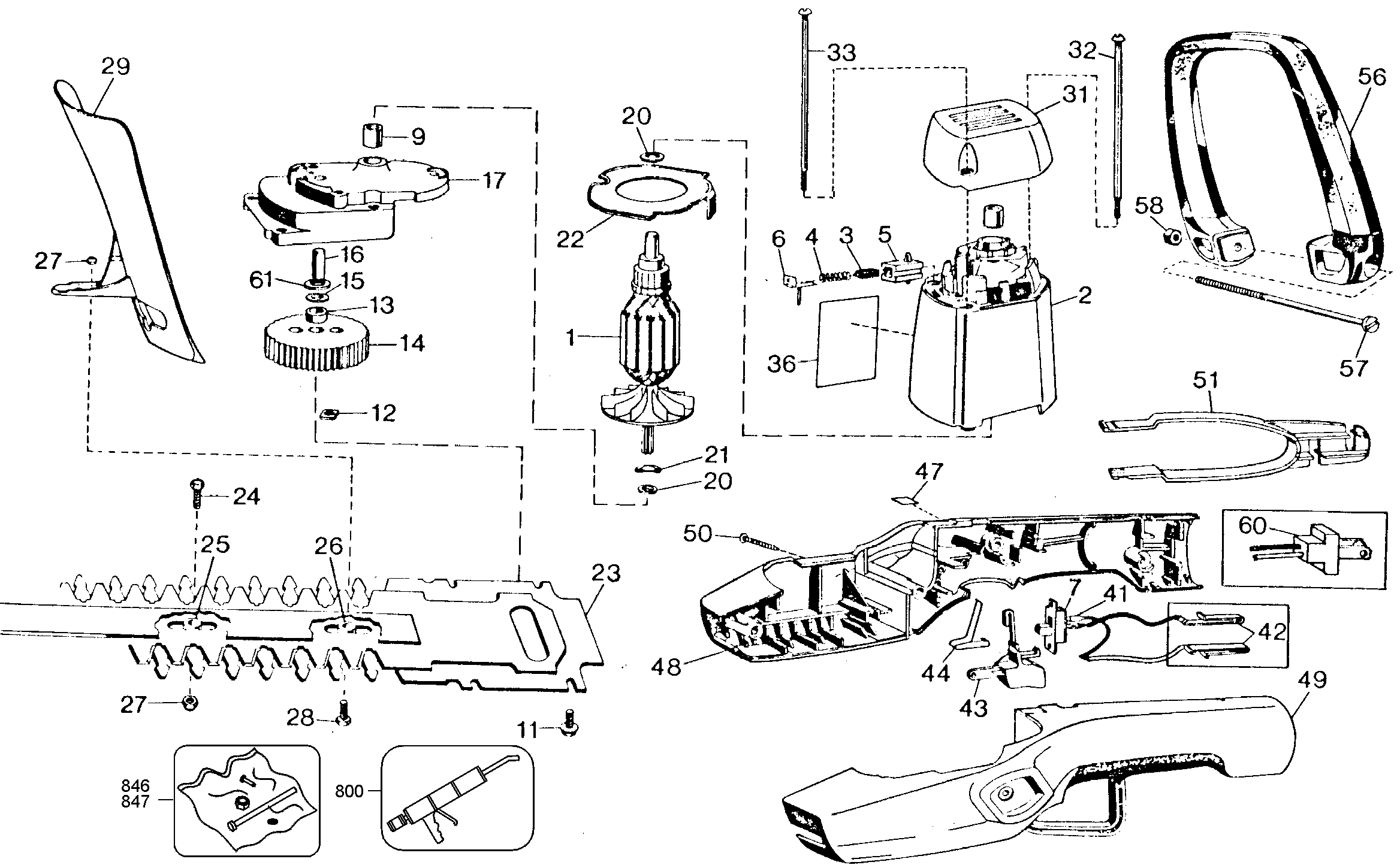 Default Diagram and Parts List for B8134 Type 4 Black and Decker Trimmer